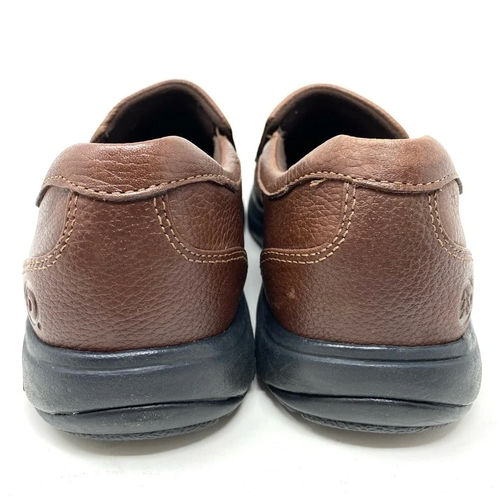 Dunham Battery Park Leather Slip On Brown Loafer